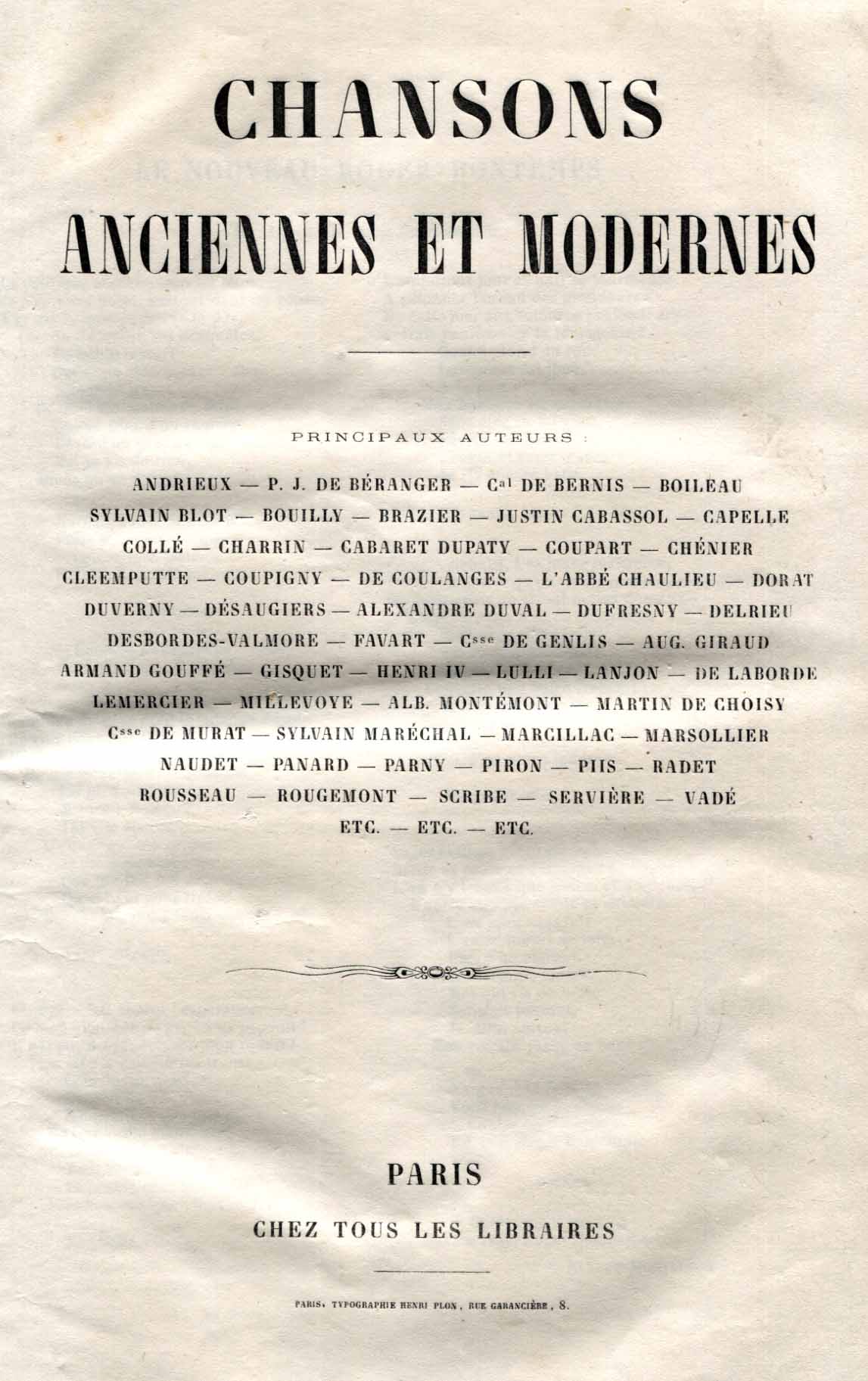 Chansons anciennes et modernes